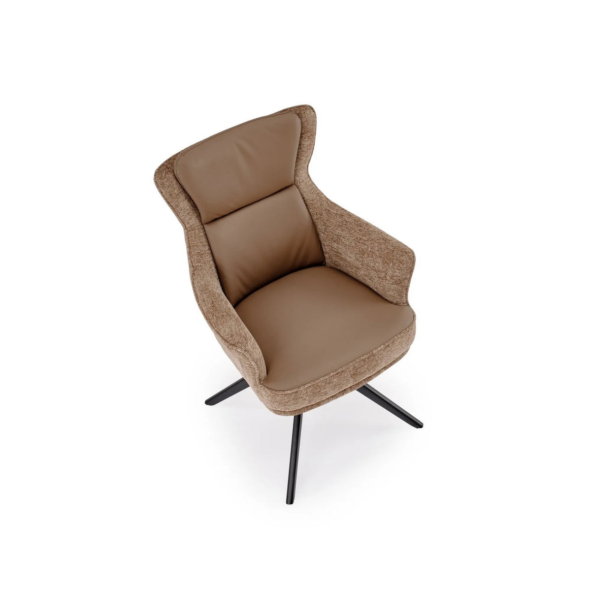 Scaun rotativ K611, maro, piele ecologica/stofa, 64x66x96 cm