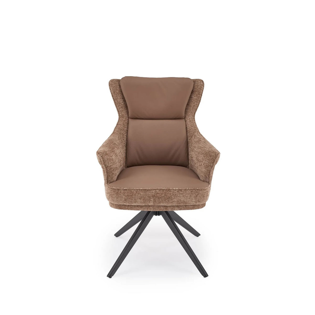Scaun rotativ K611, maro, piele ecologica/stofa, 64x66x96 cm