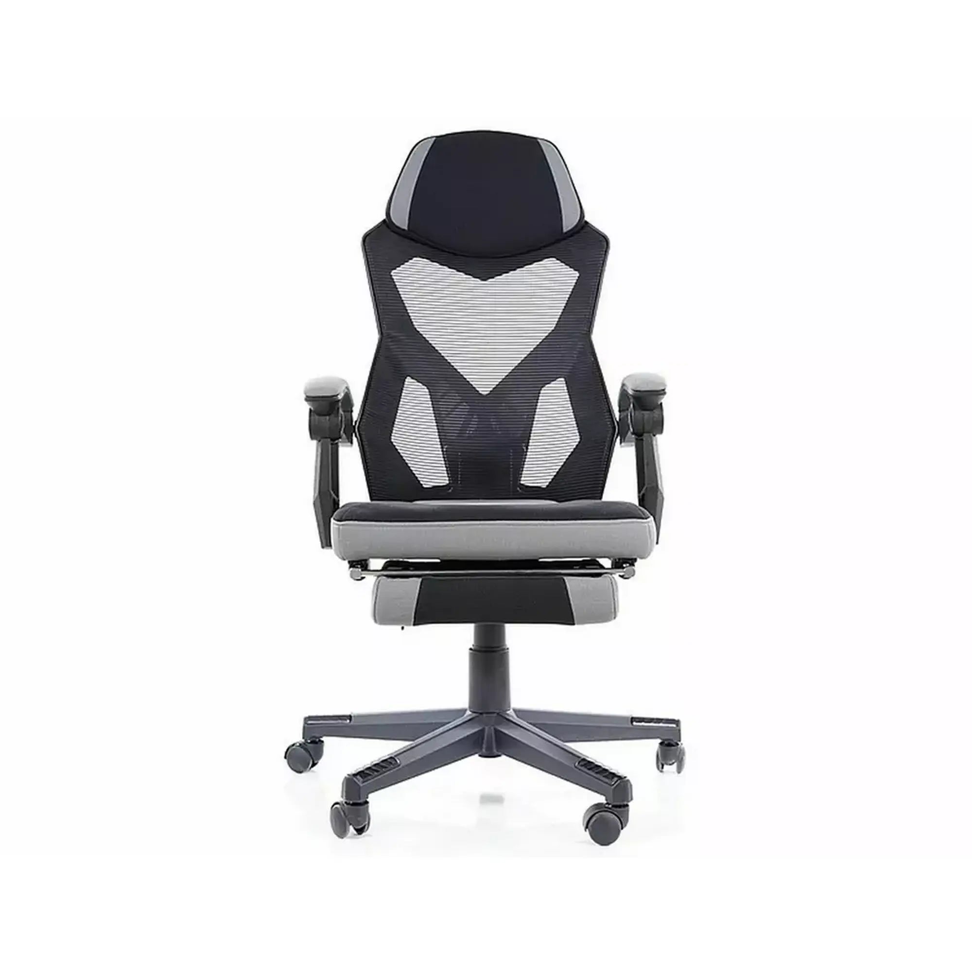 Scaun de birou Q-939, negru/gri, stofa/metal, 56x48x108/120 cm