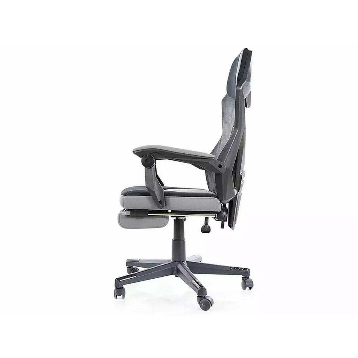 Scaun de birou Q-939, negru/gri, stofa/metal, 56x48x108/120 cm
