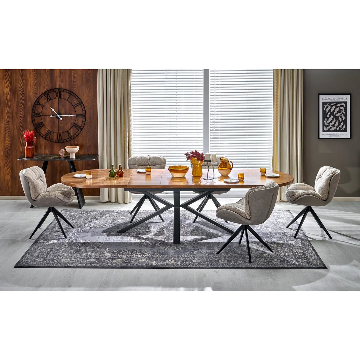 Scaun rotativ K599, bej/negru, stofa/piele ecologica/metal, 62x67x85 cm