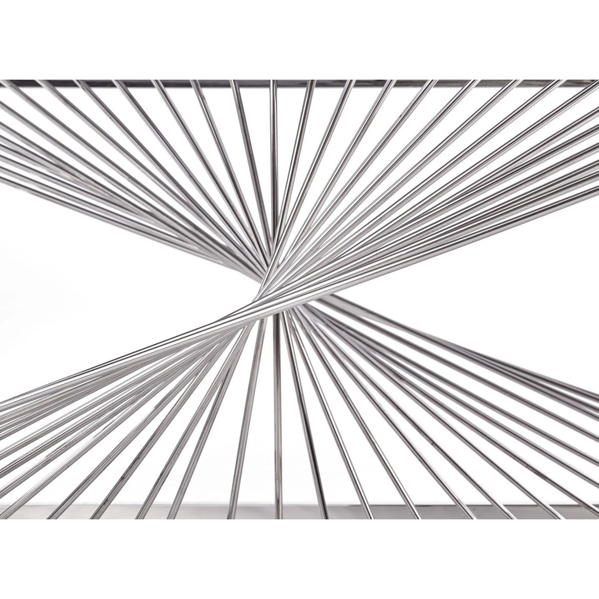 Masuta cafea INFINITY, transparent/argintiu, sticla/otel inoxidabil, 120x60x45 cm