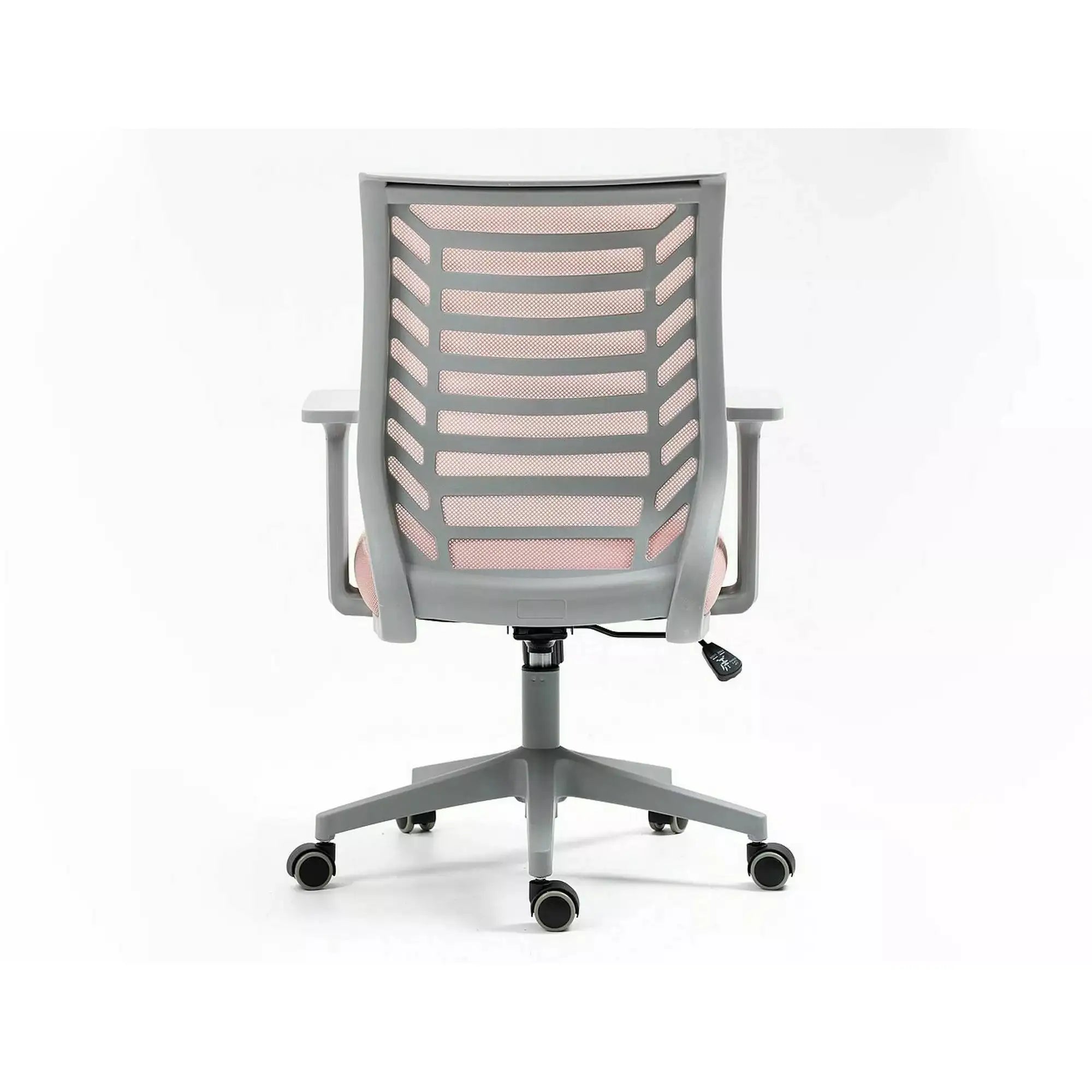 Scaun birou Q-320, roz/gri, stofa/plastic, 60x44x93/103 cm
