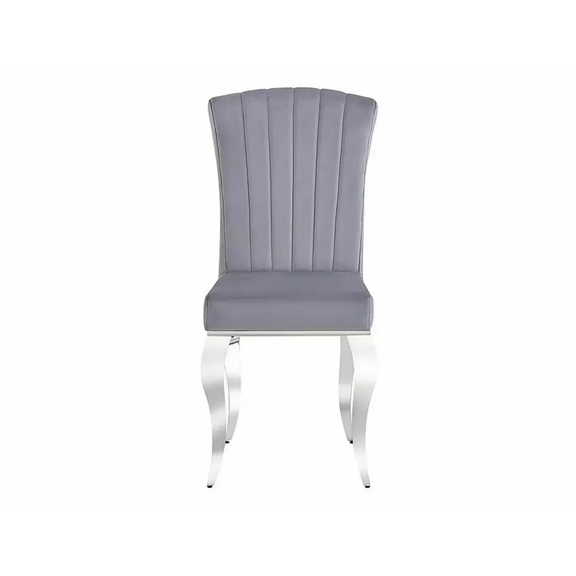 Scaun PRINCE, gri/crom, stofa catifelata/metal, 46x44x100 cm