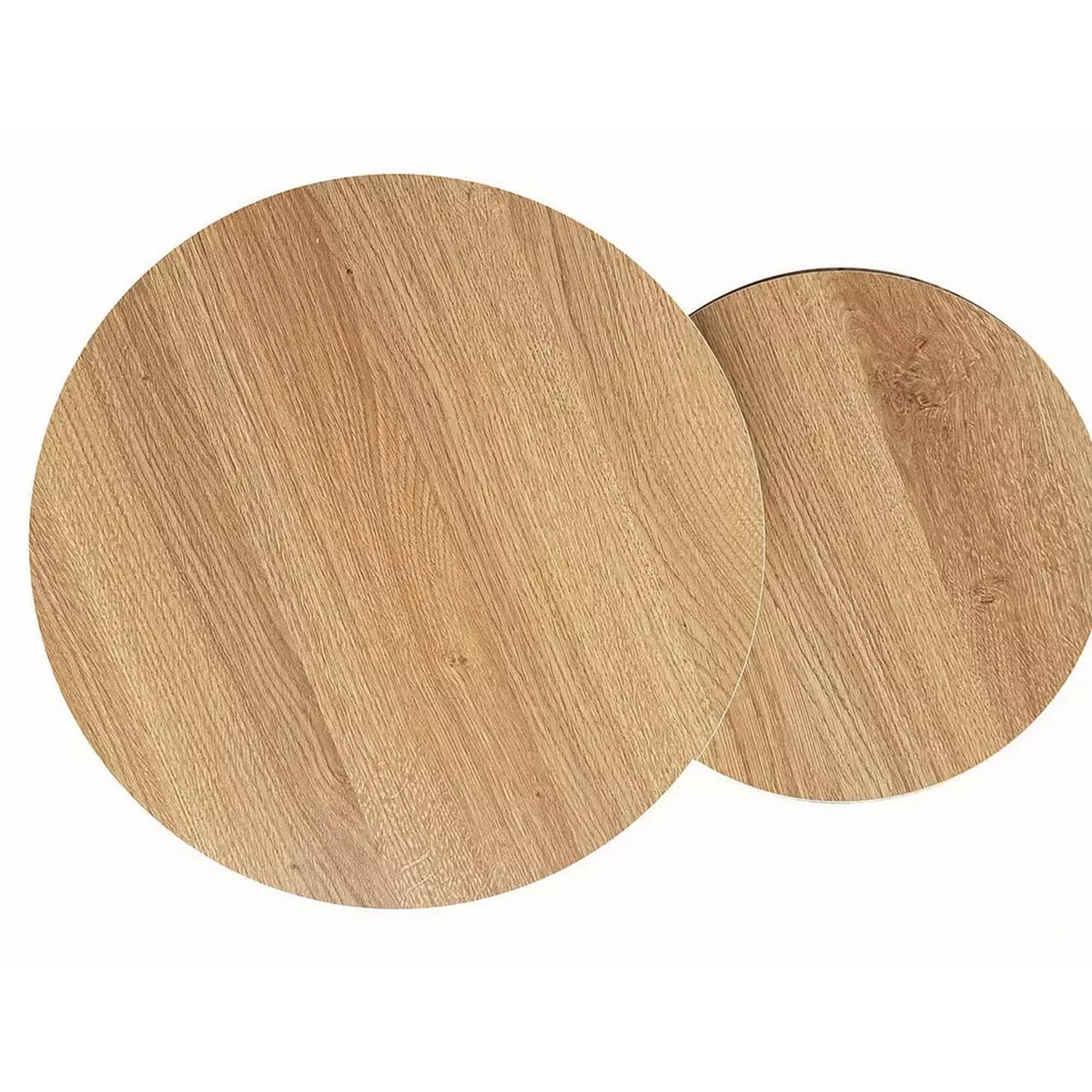 Set 2 masute cafea DION, stejar/negru, PAL laminat/metal