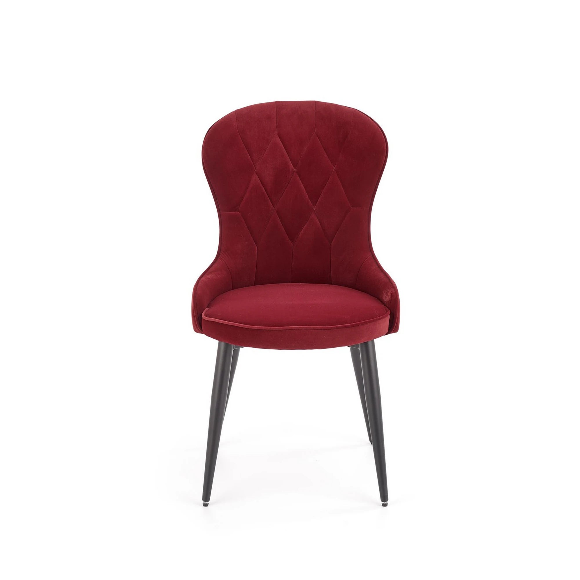 Scaun K366, visiniu/negru, stofa catifelata/metal, 52x58x92 cm