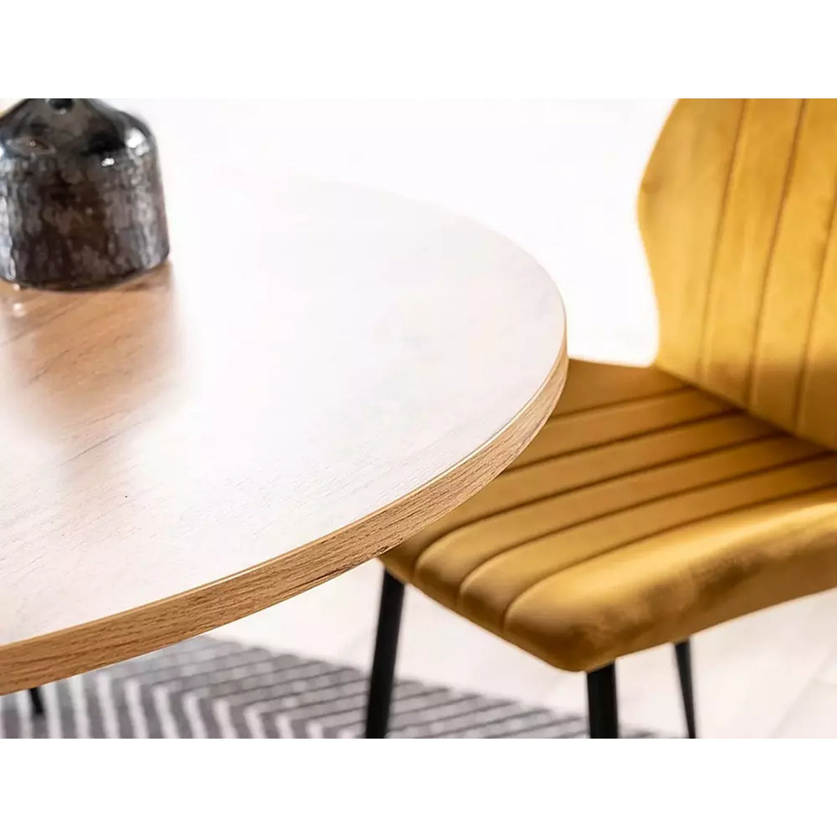 Masa extensibila pentru sufragerie GASTON, stejar/negru, 100/135x100x75 cm