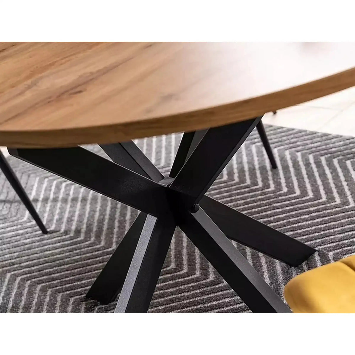 Masa extensibila pentru sufragerie GASTON, stejar/negru, 100/135x100x75 cm