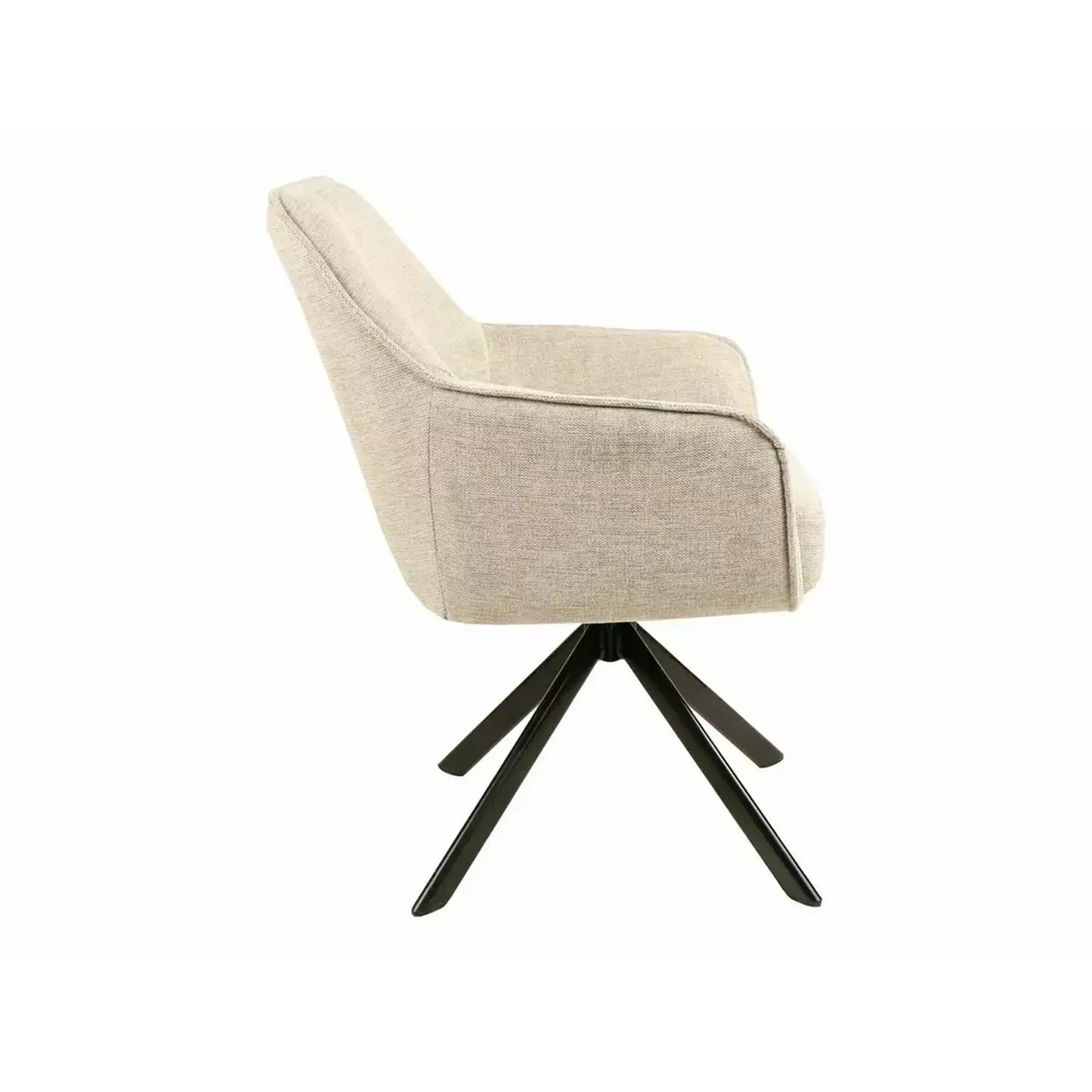Scaun NOTTI, bej/negru, stofa/metal, 55x45x83 cm