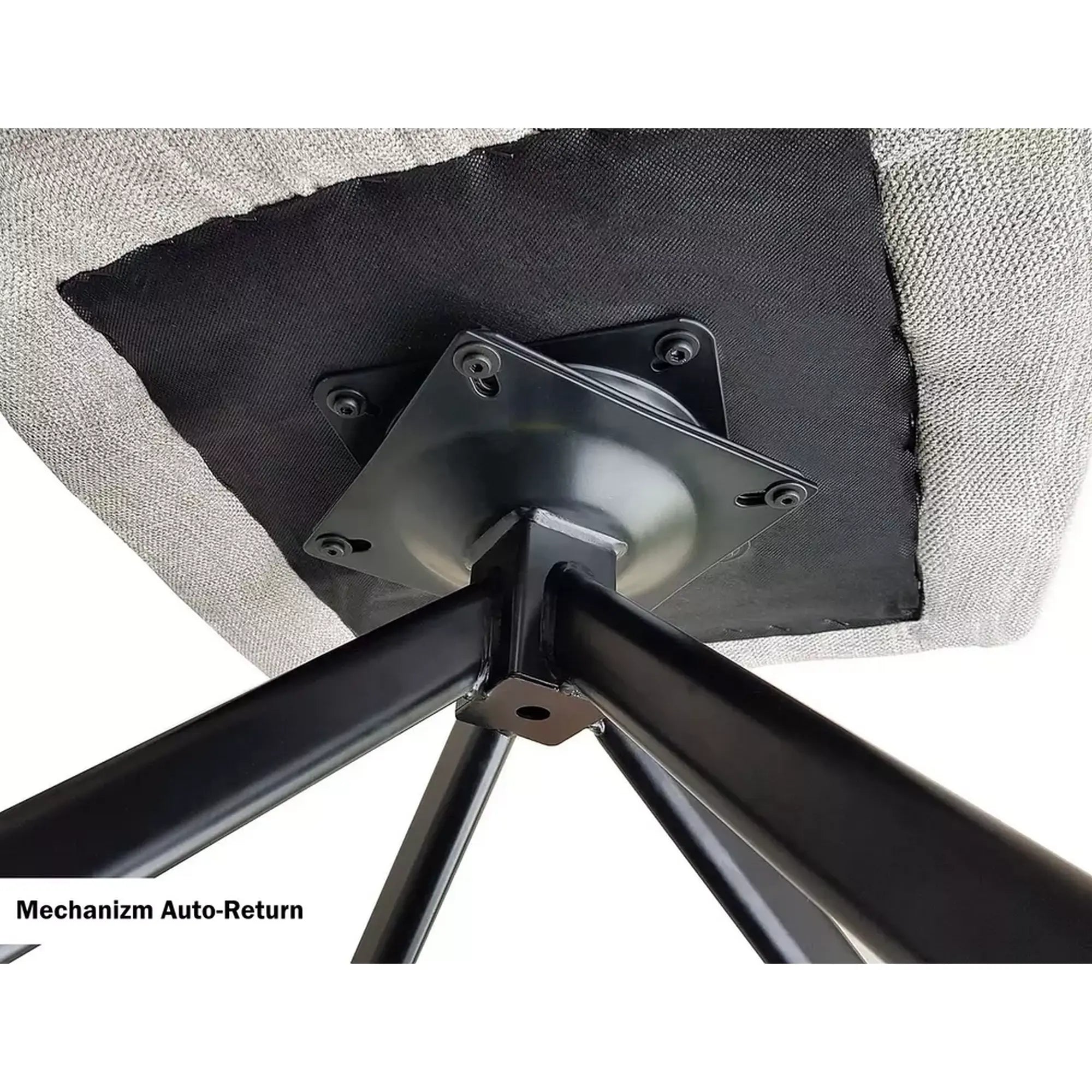 Scaun NOTTI, bej/negru, stofa/metal, 55x45x83 cm