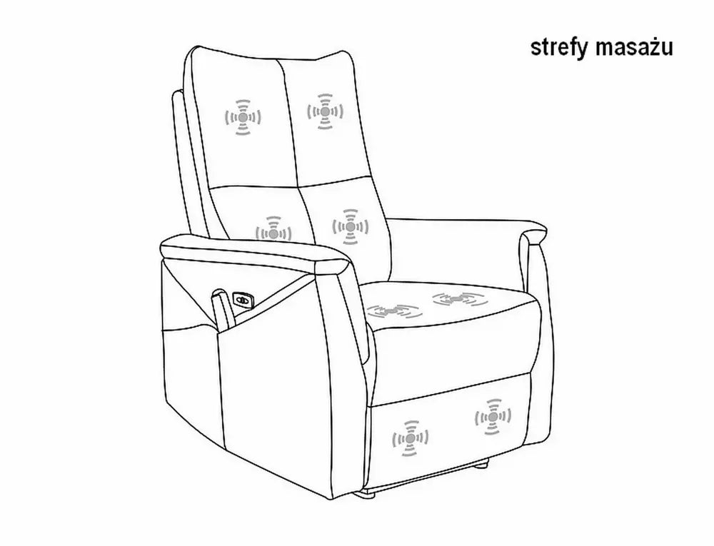 Fotoliu recliner NEPTUN M, bej/negru, stofa catifelata/metal, 76x94/160x96 cm