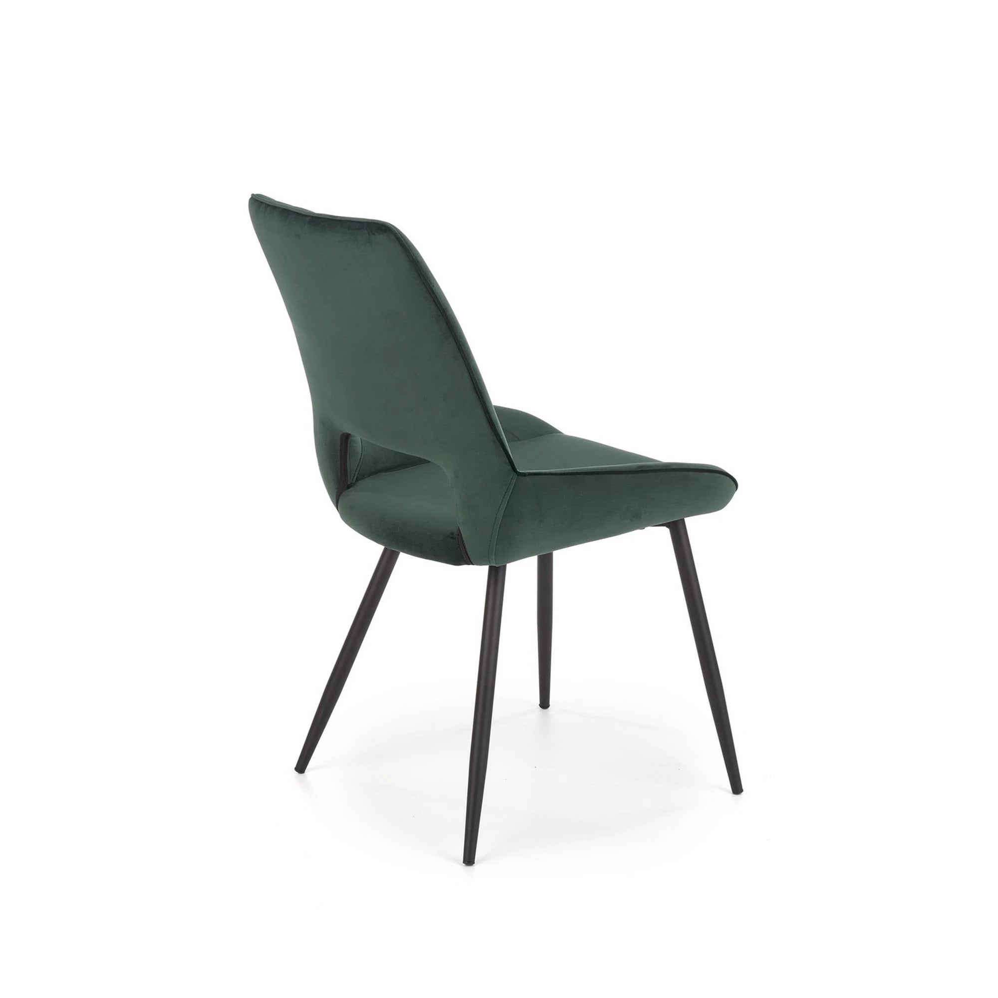 Scaun tapitat K404, verde/negru, stofa/metal, 52x58x88 cm
