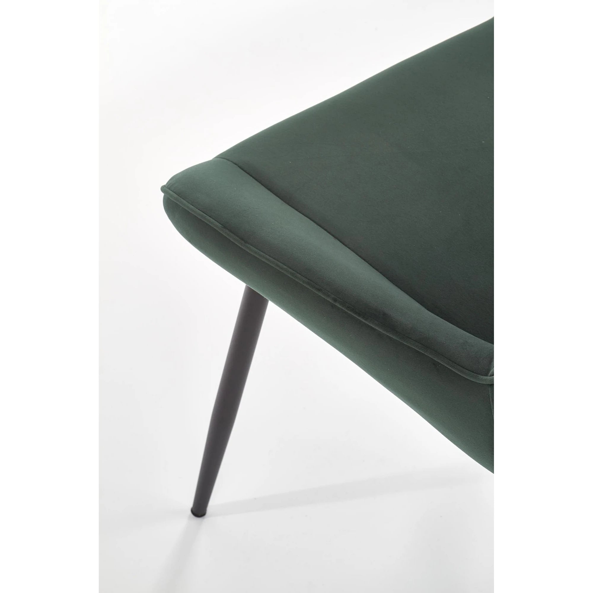 Scaun tapitat K404, verde/negru, stofa/metal, 52x58x88 cm