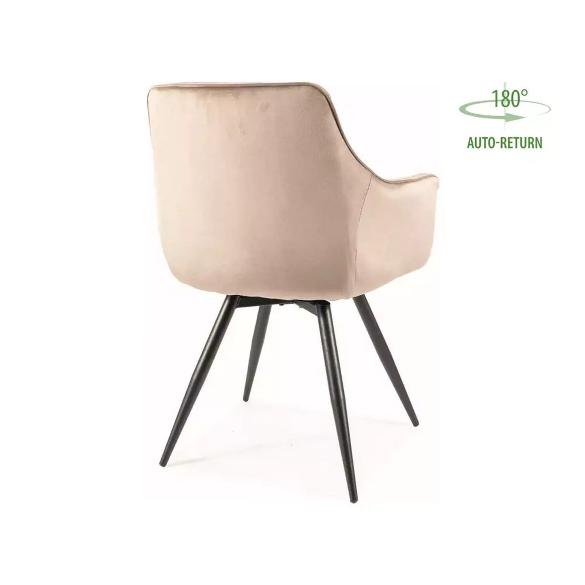 Scaun de sufragerie tapitat MANGO, bej/negru, stofa catifelata/metal, 57x45x83 cm