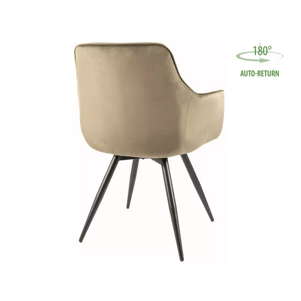 Scaun MANGO, verde maslin/negru, stofa catifelata/metal, 57x45x83 cm