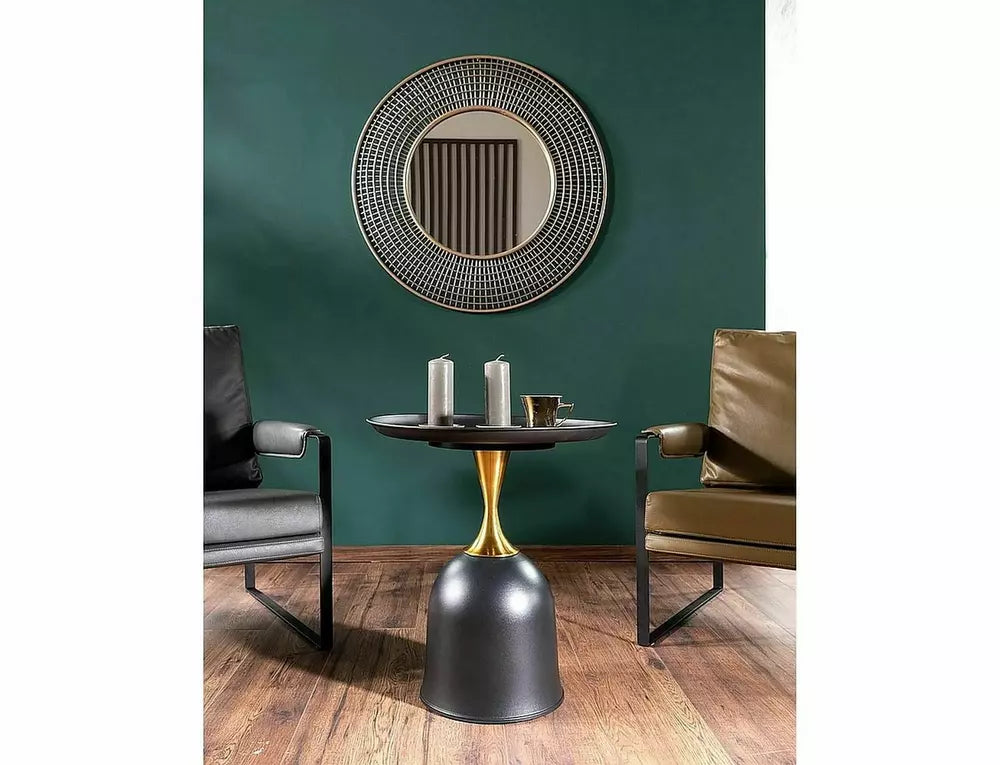 Masuta cafea LIBRA, negru/auriu, metal, 51x61 cm