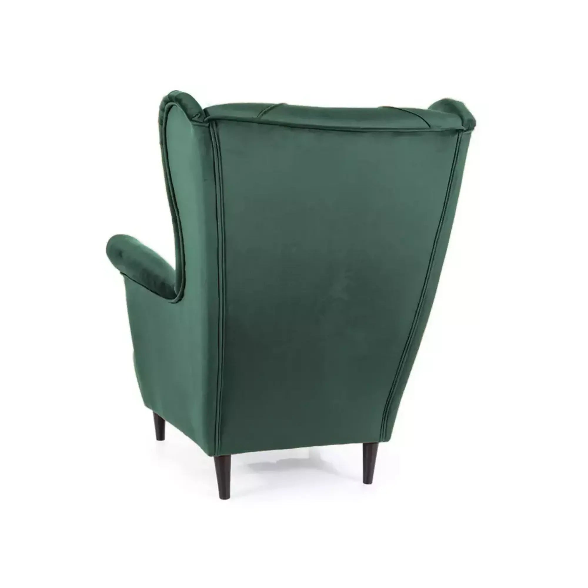 Fotoliu LADY, stofa catifelata verde - Bluvel 78, 82x92x101 cm