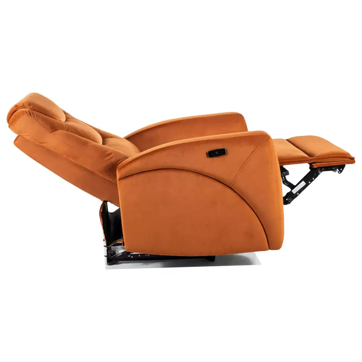 Fotoliu recliner KRONOS, stofa catifelata caramizie - Bluvel 4215, 79x94/160x107 cm