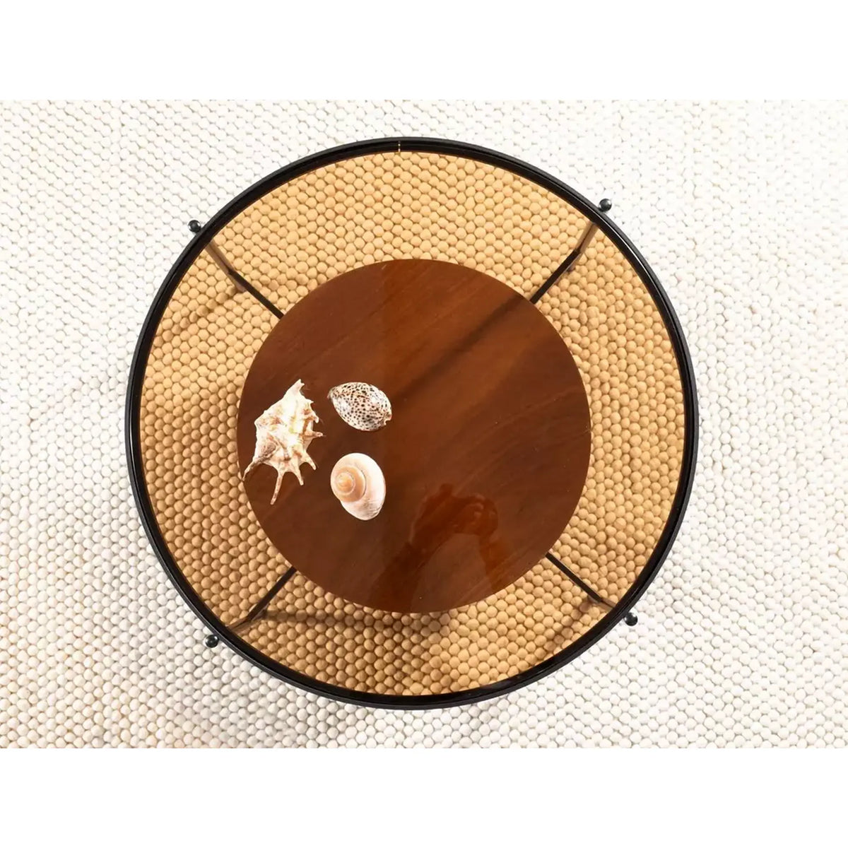 Masuta cafea PRIMA B, nuc/negru, 74x43 cm