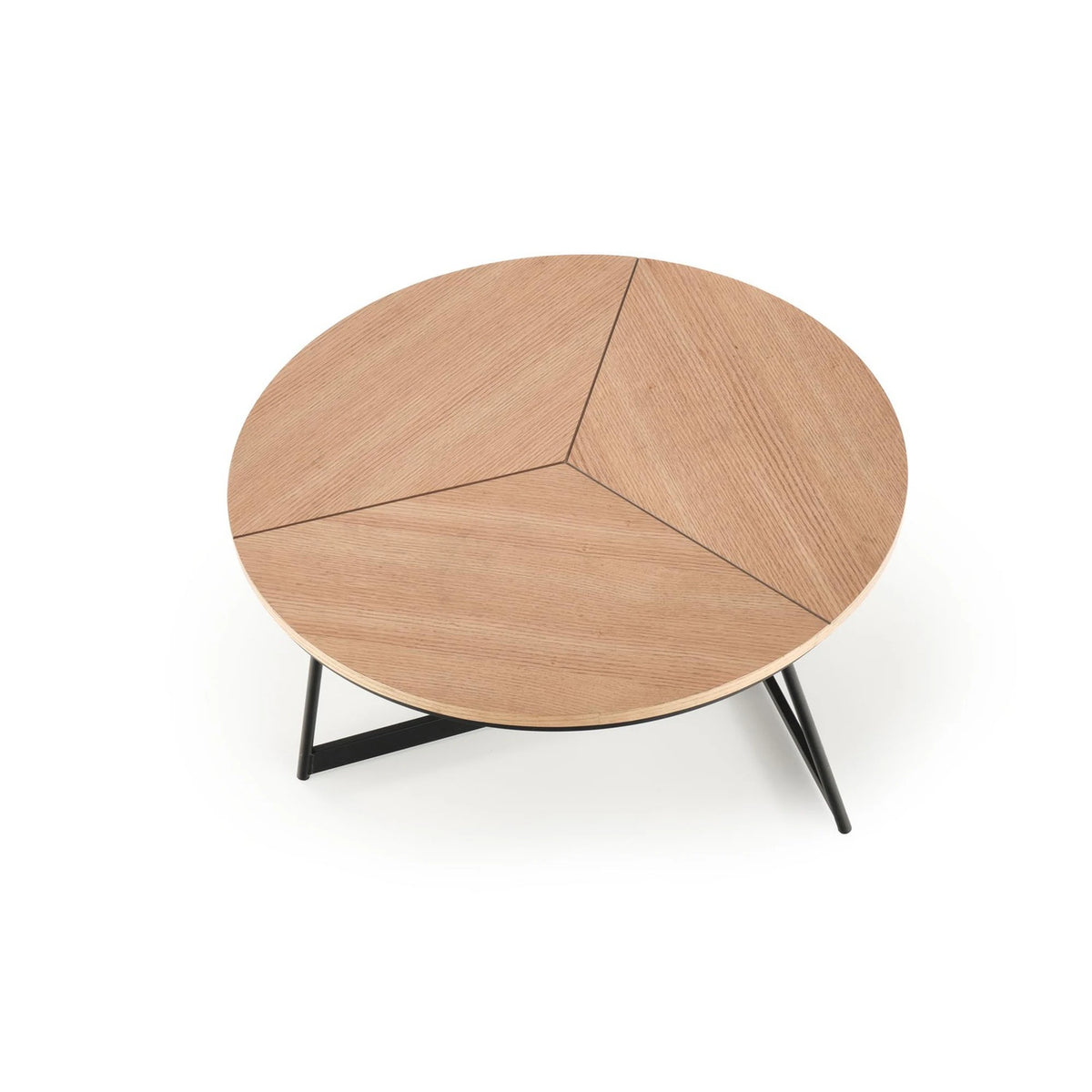 Masuta cafea KARIDA, stejar natural/negru, 80x80x41 cm