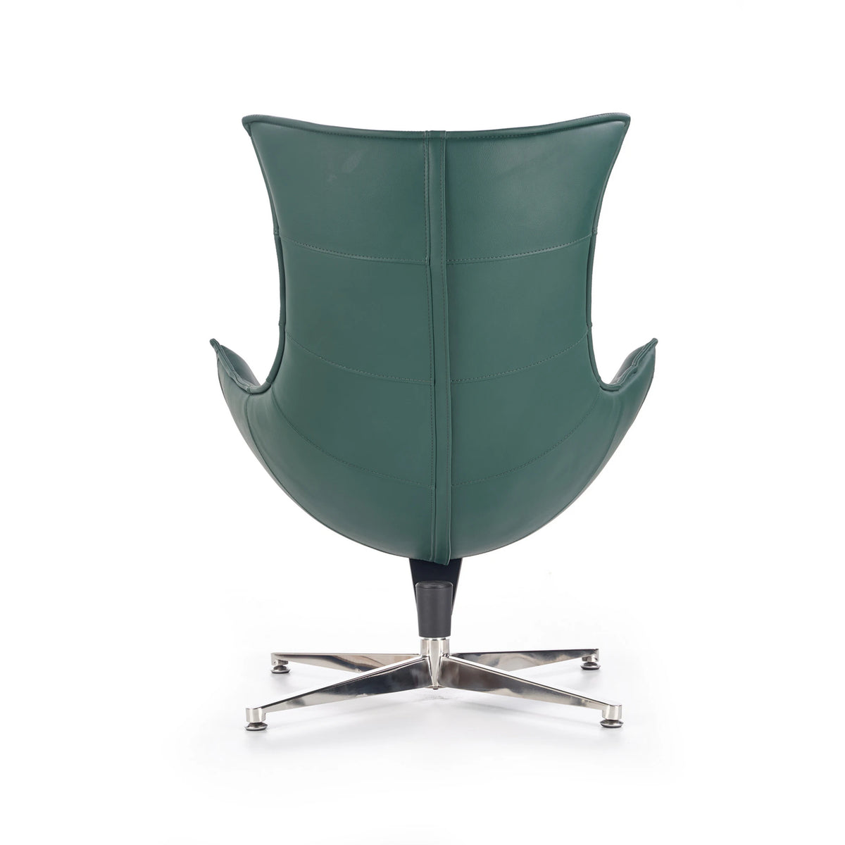 Fotoliu LUXOR, verde/crom, piele ecologica/otel inoxidabil, 86x84x96 cm