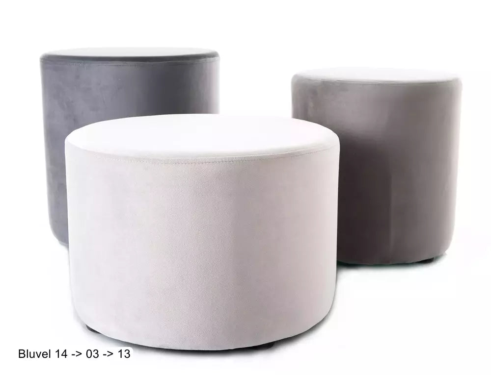 Taburet DOTI B, stofa catifelata gri deschis - Bluvel 03, 38x38x42 cm
