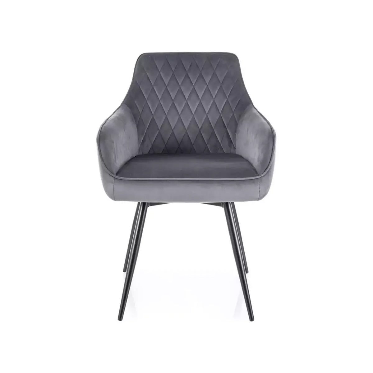 Scaun MARLO, gri - Bluvel 14, stofa catifelata/metal, 55x58x88 cm