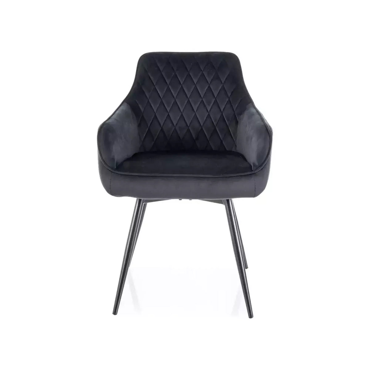 Scaun MARLO, negru - Bluvel 19, stofa catifelata/metal, 55x58x88 cm