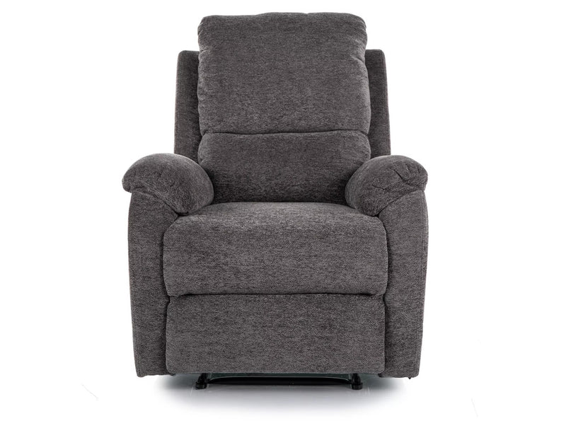 Fotoliu recliner SPENCER 1, gri inchis/negru, stofa clasica/metal, 80x94/164x101 cm