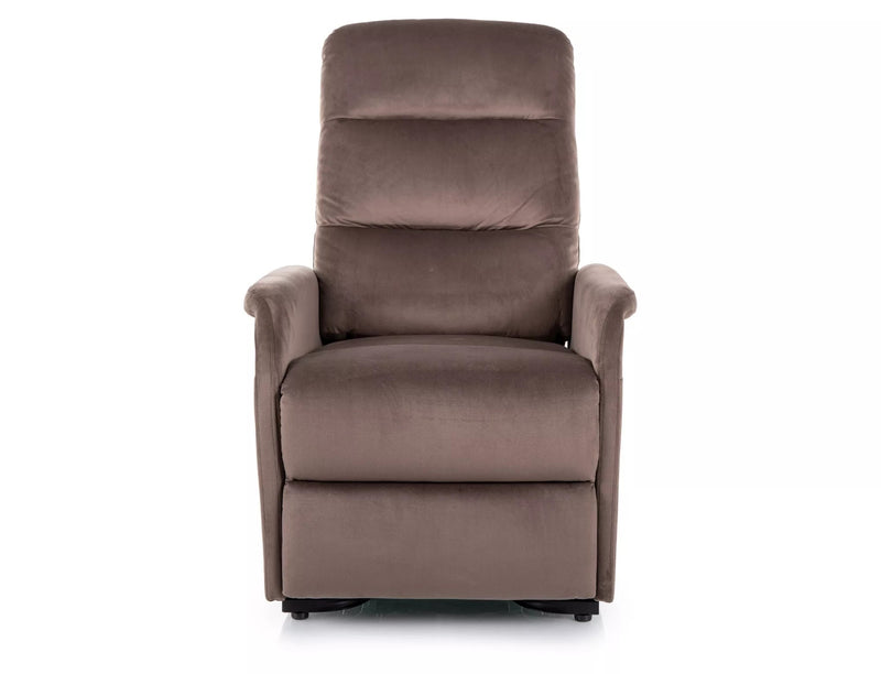 Fotoliu recliner JUPITER M, stofa catifelata cappuccino - Bluvel 38, 69x91/164x105 cm