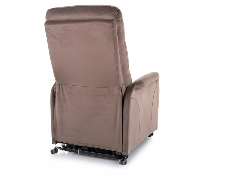 Fotoliu recliner JUPITER M, stofa catifelata cappuccino - Bluvel 38, 69x91/164x105 cm