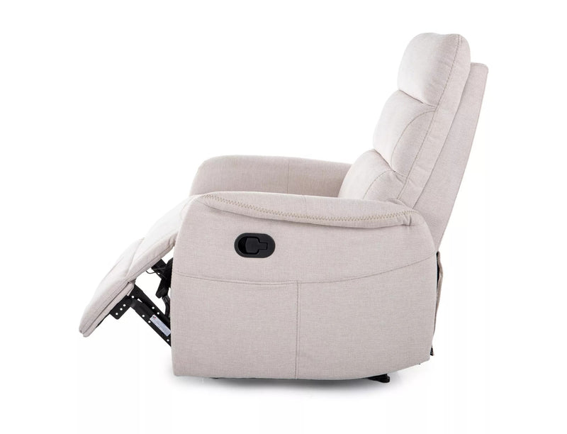 Fotoliu recliner SOLON M, stofa clasica bej deschis - Brego 22, 74x86/162x106 cm