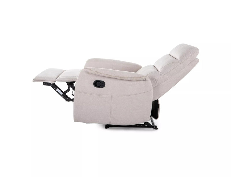 Fotoliu recliner SOLON M, stofa clasica bej deschis - Brego 22, 74x86/162x106 cm