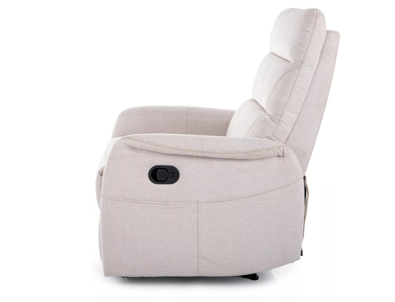 Fotoliu recliner SOLON M, stofa clasica bej deschis - Brego 22, 74x86/162x106 cm