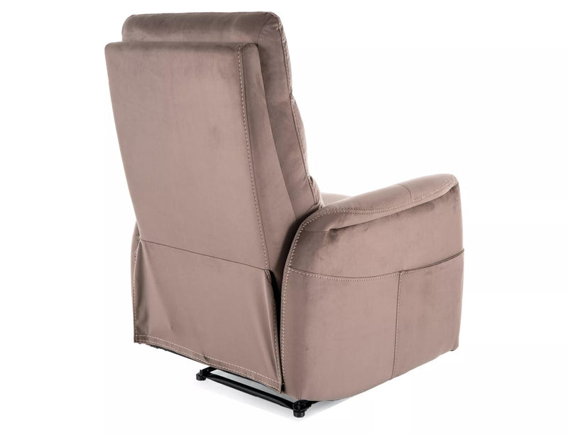 Fotoliu recliner SOLON M, stofa catifelata cappuccino - Bluvel 38, 74x86/162x106 cm