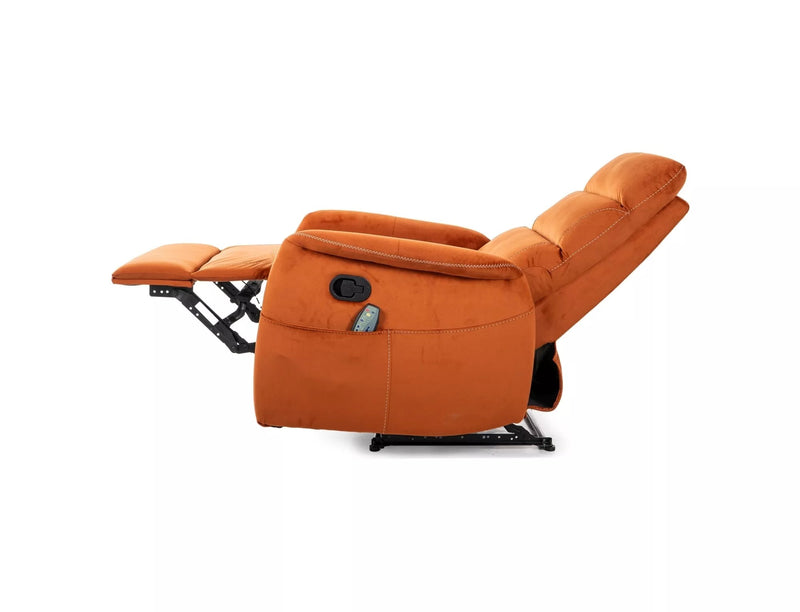 Fotoliu recliner SOLON M, stofa catifelata scortisoara - Bluvel 4215, 74x86/162x106 cm