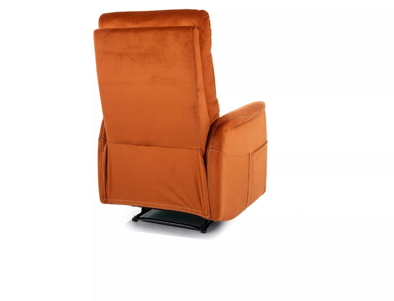 Fotoliu recliner SOLON M, stofa catifelata scortisoara - Bluvel 4215, 74x86/162x106 cm