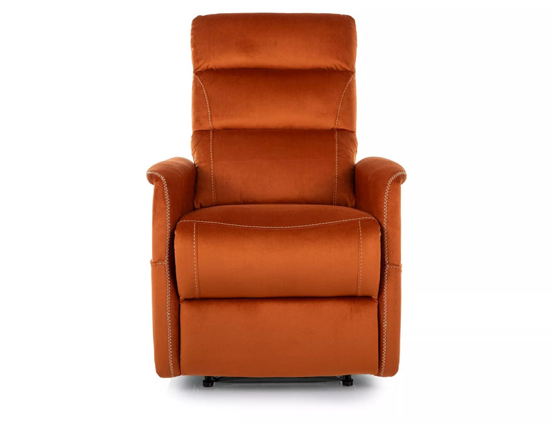 Fotoliu recliner SOLON M, stofa catifelata scortisoara - Bluvel 4215, 74x86/162x106 cm