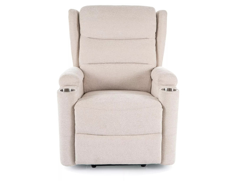 Fotoliu recliner MINOS, stofa clasica bej - Raven 24, 78x87/162x107 cm