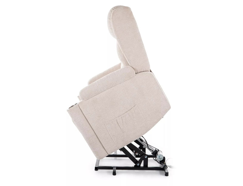 Fotoliu recliner MINOS, stofa clasica bej - Raven 24, 78x87/162x107 cm