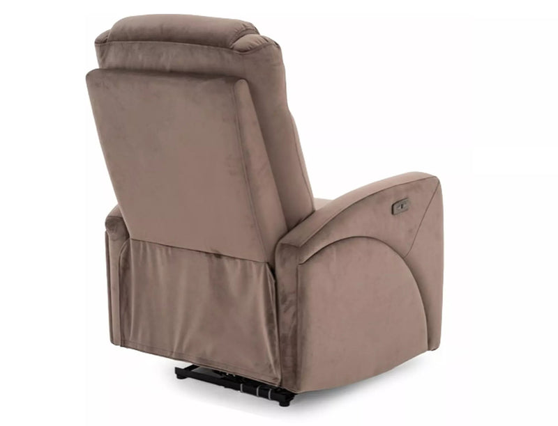 Fotoliu recliner KRONOS, stofa catifelata cappuccino - Bluvel 38, 79x94/160x107 cm