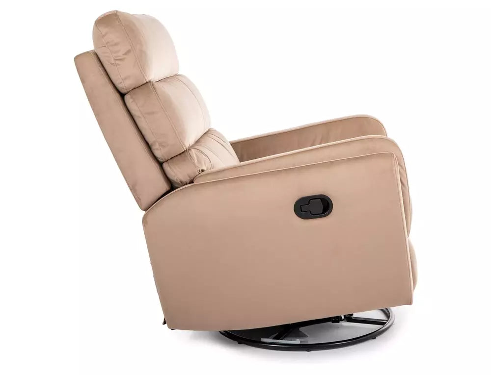 Fotoliu recliner ARGOS, stofa catifelata bej - Bluvel 28, 78x84/162x107 cm
