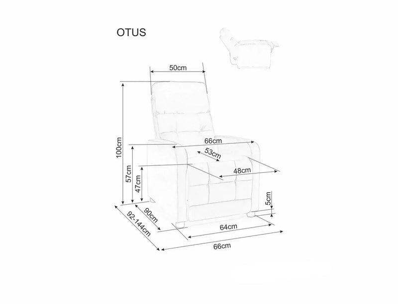 Fotoliu rabatabil OTUS II, stofa clasica bej deschis - Brego 22, 66x92/144x100 cm