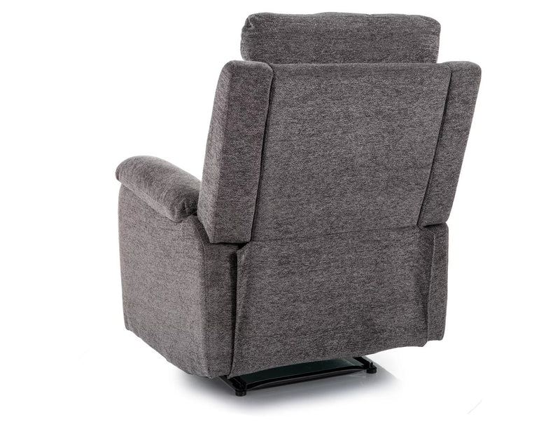 Fotoliu recliner SPENCER 1, gri inchis/negru, stofa clasica/metal, 80x94/164x101 cm