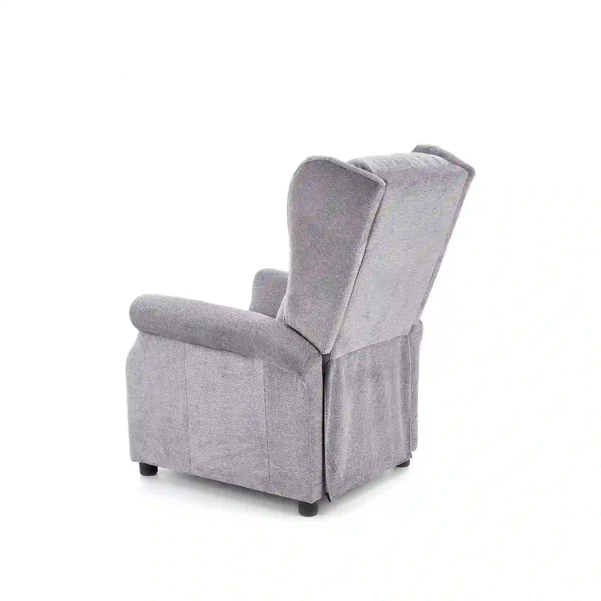 Fotoliu AGUSTIN, gri/negru, stofa/lemn, 75x92/160x83/107 cm