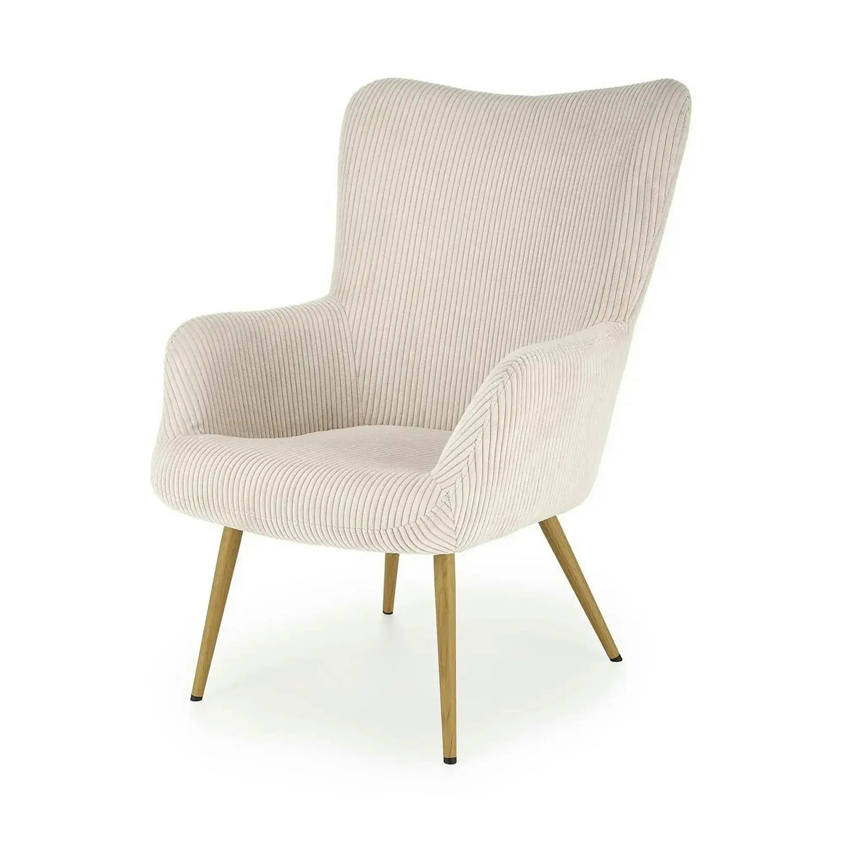 Fotoliu AMARO, stofa catifelata crem - Hyper 23, 70x80x97 cm