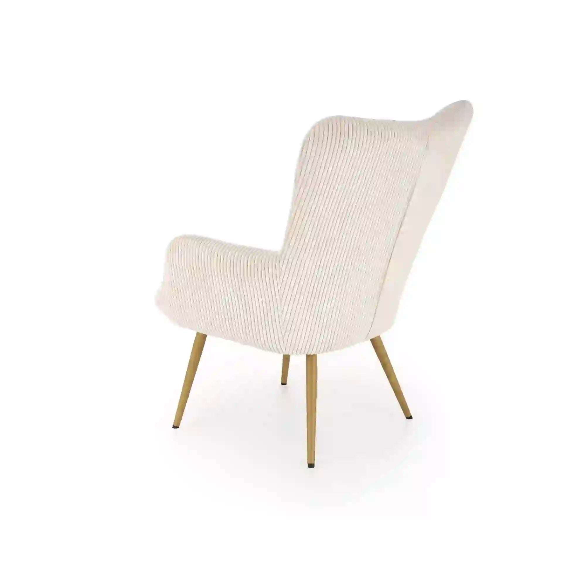 Fotoliu AMARO, stofa catifelata crem - Hyper 23, 70x80x97 cm