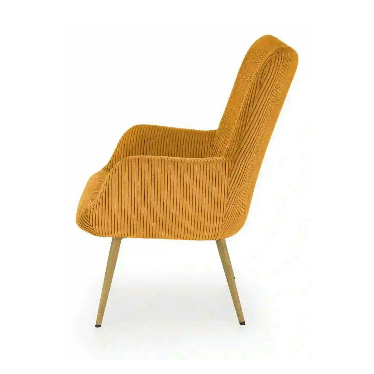 Fotoliu AMARO, stofa catifelata galben mustar - Hyper 66, 70x80x97 cm