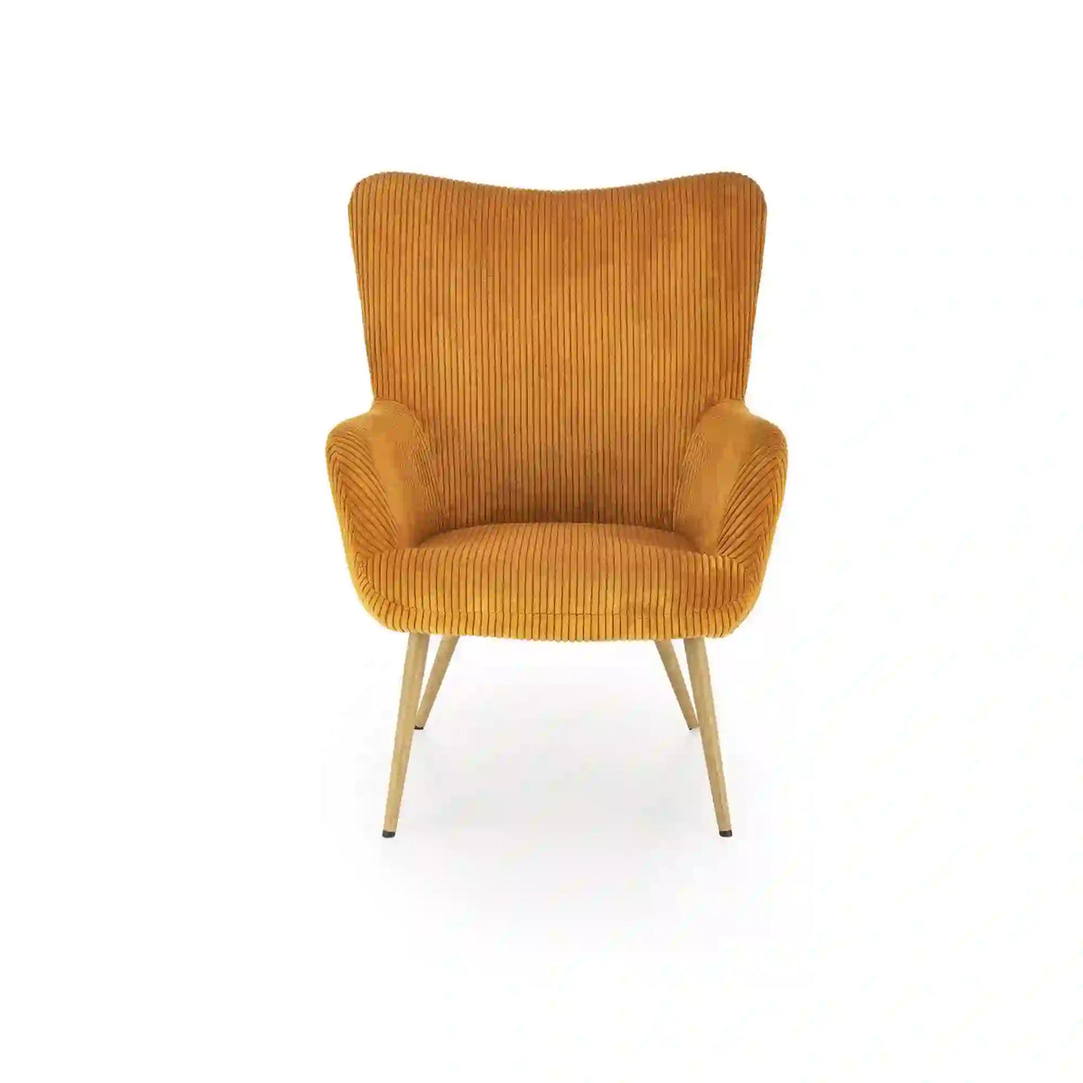 Fotoliu AMARO, stofa catifelata galben mustar - Hyper 66, 70x80x97 cm