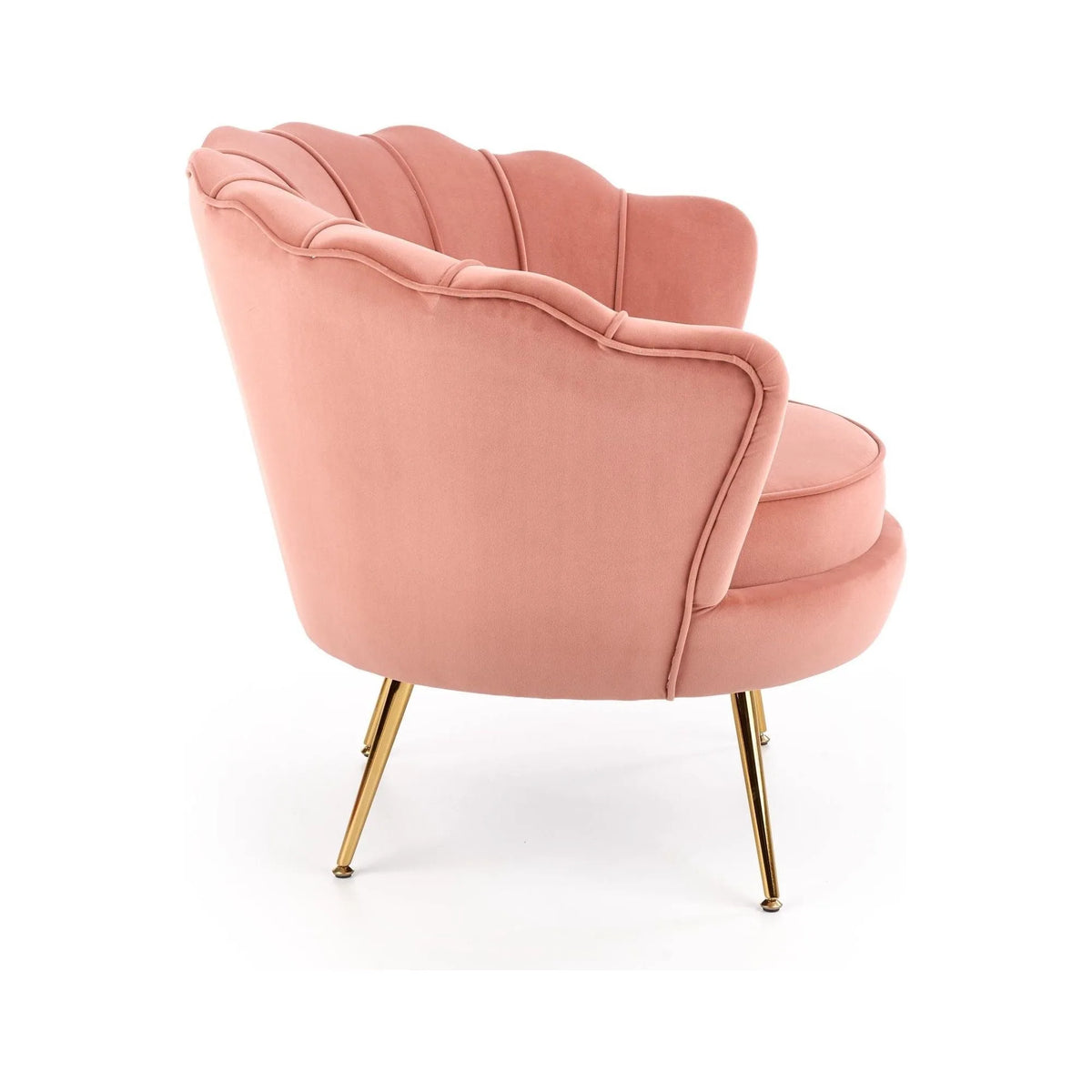 Fotoliu roz prafuit AMORINITO, stofa catifelata/otel, 81x77x77 cm